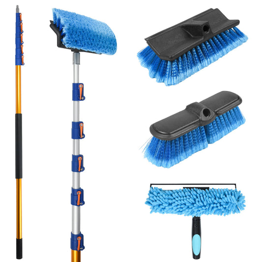 36 FT Exterior House Cleaning Brush Set with 7-30 Foot Telescoping Extension Pole