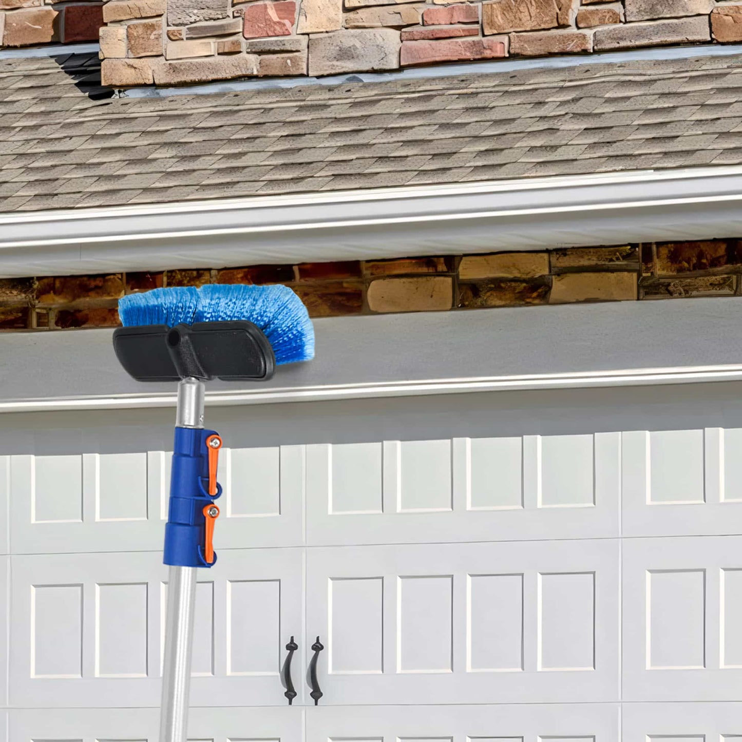 30 FT Exterior House Cleaning Brush Set with 6-24 Foot Telescoping Extension Pole