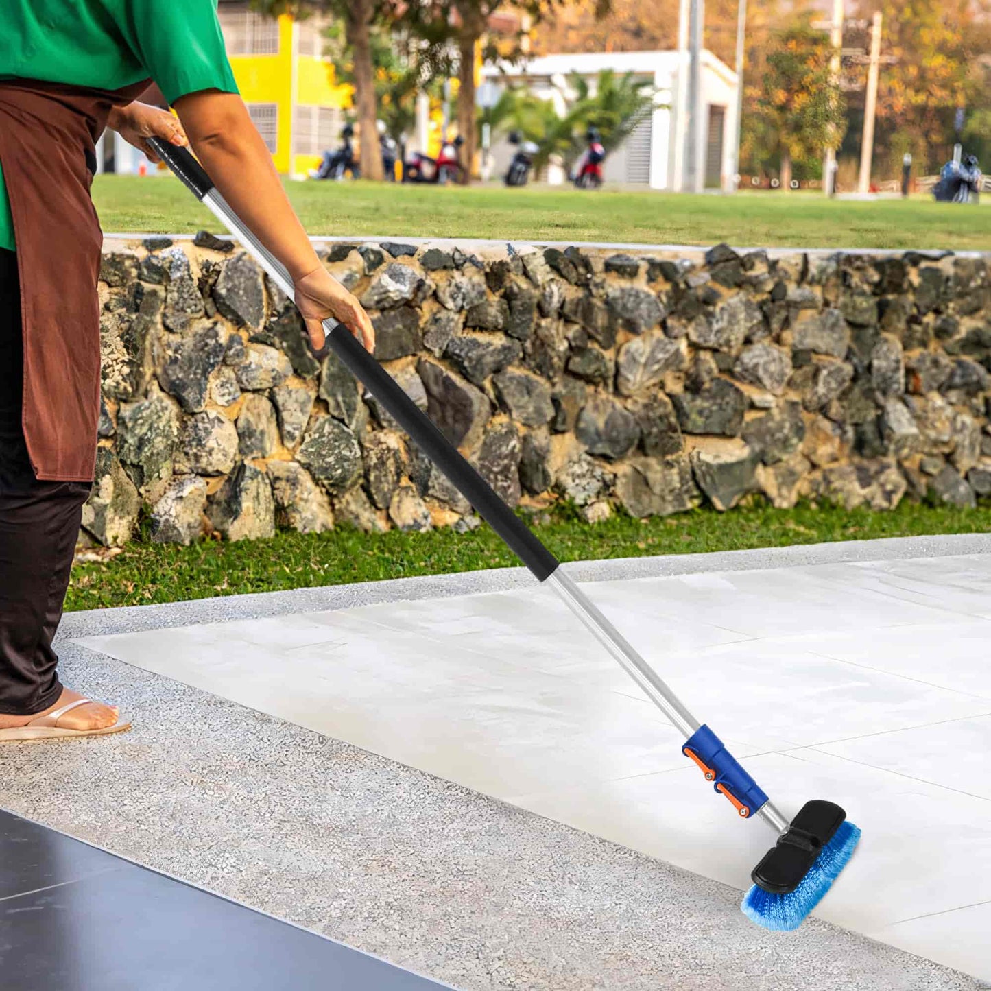 36 FT Exterior House Cleaning Brush Set with 7-30 Foot Telescoping Extension Pole