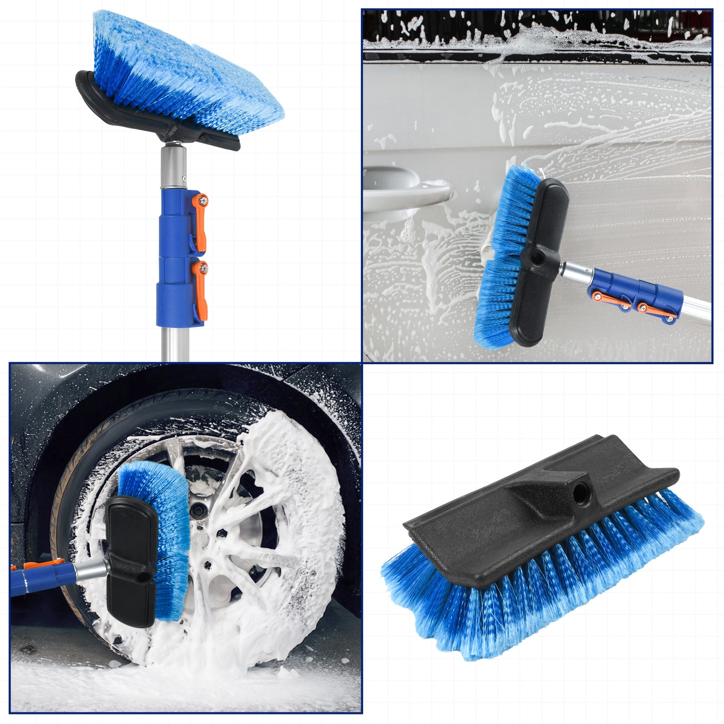 36 FT Exterior House Cleaning Brush Set with 7-30 Foot Telescoping Extension Pole