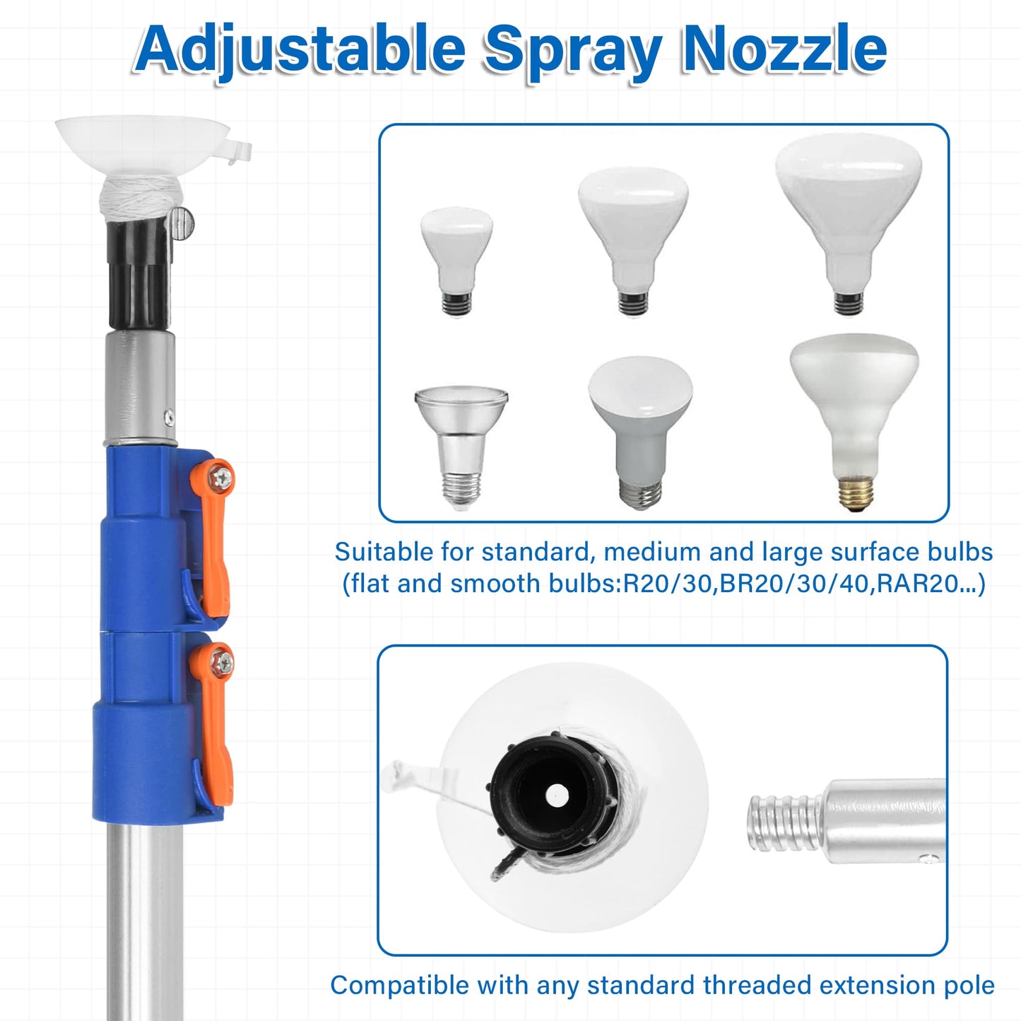 Light Bulb Changer Kit with Baskets and Suction Cup (Without Pole)