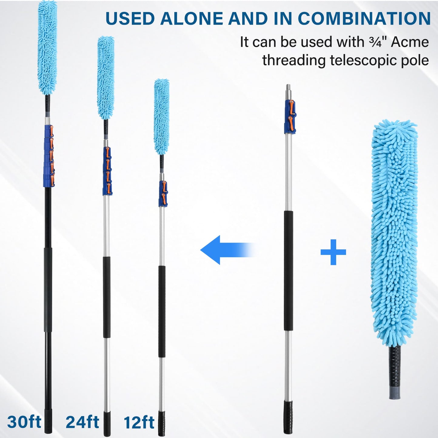 Flexible Ceiling Fan Duster, Washable High Ceiling Fan Cleaner Duster