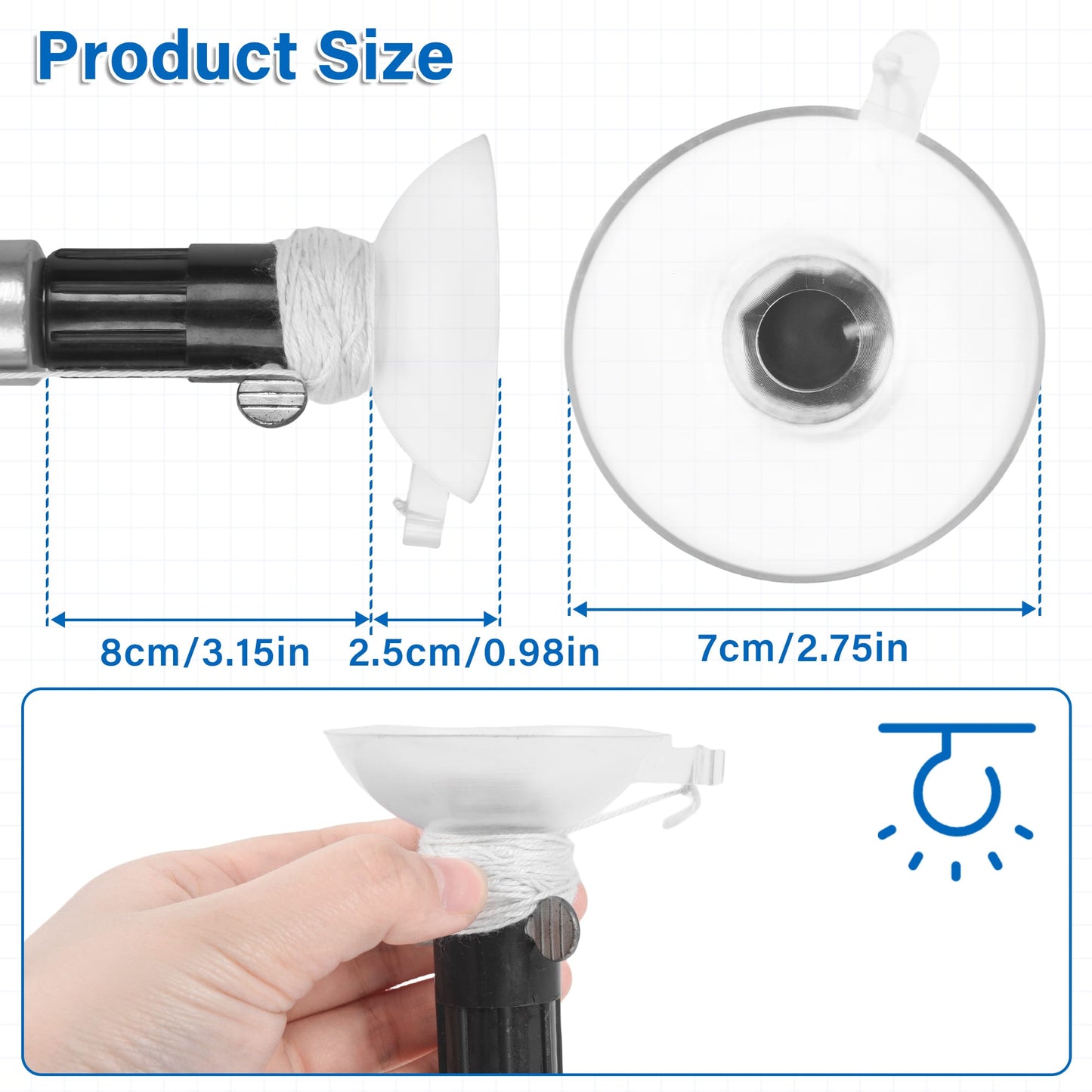Light Bulb Changer Kit with Baskets and Suction Cup (Without Pole)