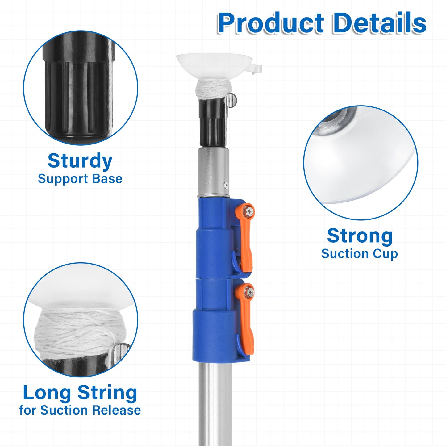 Light Bulb Changer Kit with Baskets and Suction Cup (Without Pole)