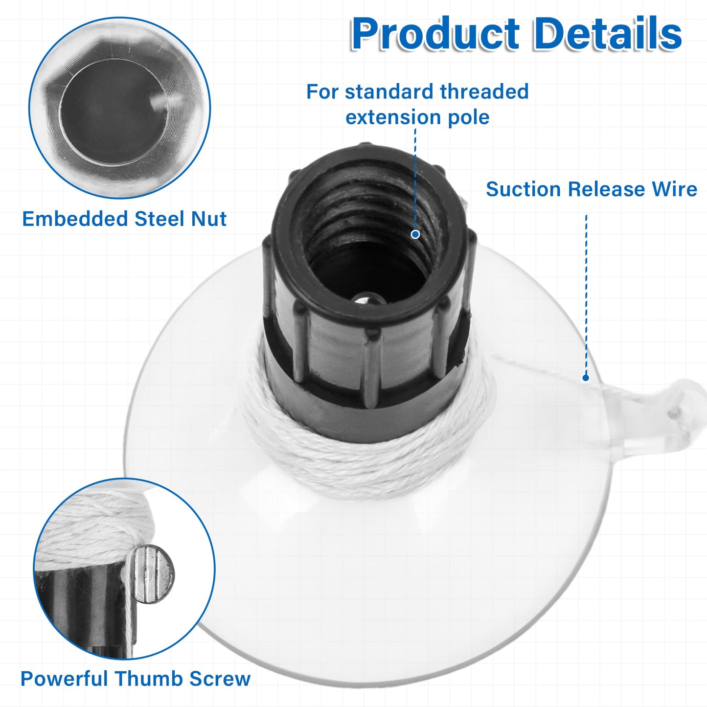 Light Bulb Changer Kit with Baskets and Suction Cup (Without Pole)