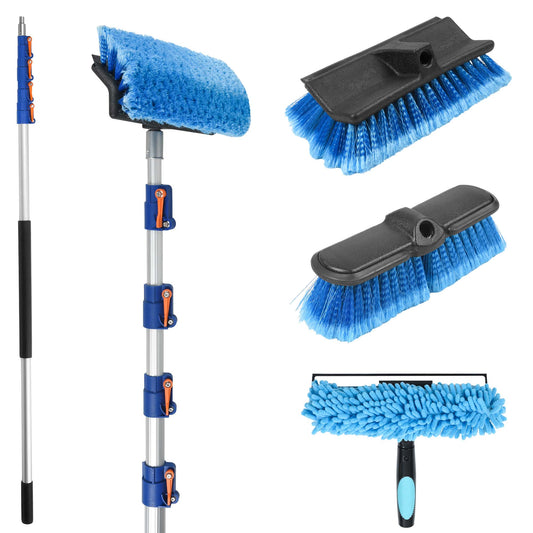 24 FT Exterior House Cleaning Brush Set with 6-24 Foot Telescoping Extension Pole