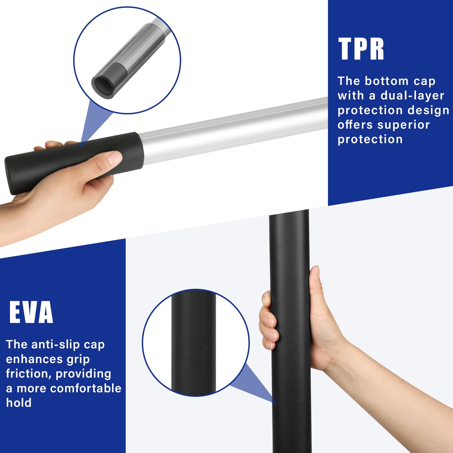 7-24FT Telescoping Extension Pole, Aluminum Durable Telescoping Pole with Twist-on Metal Tip for Painting, Dusting, Window Cleaning, Tree Sawing