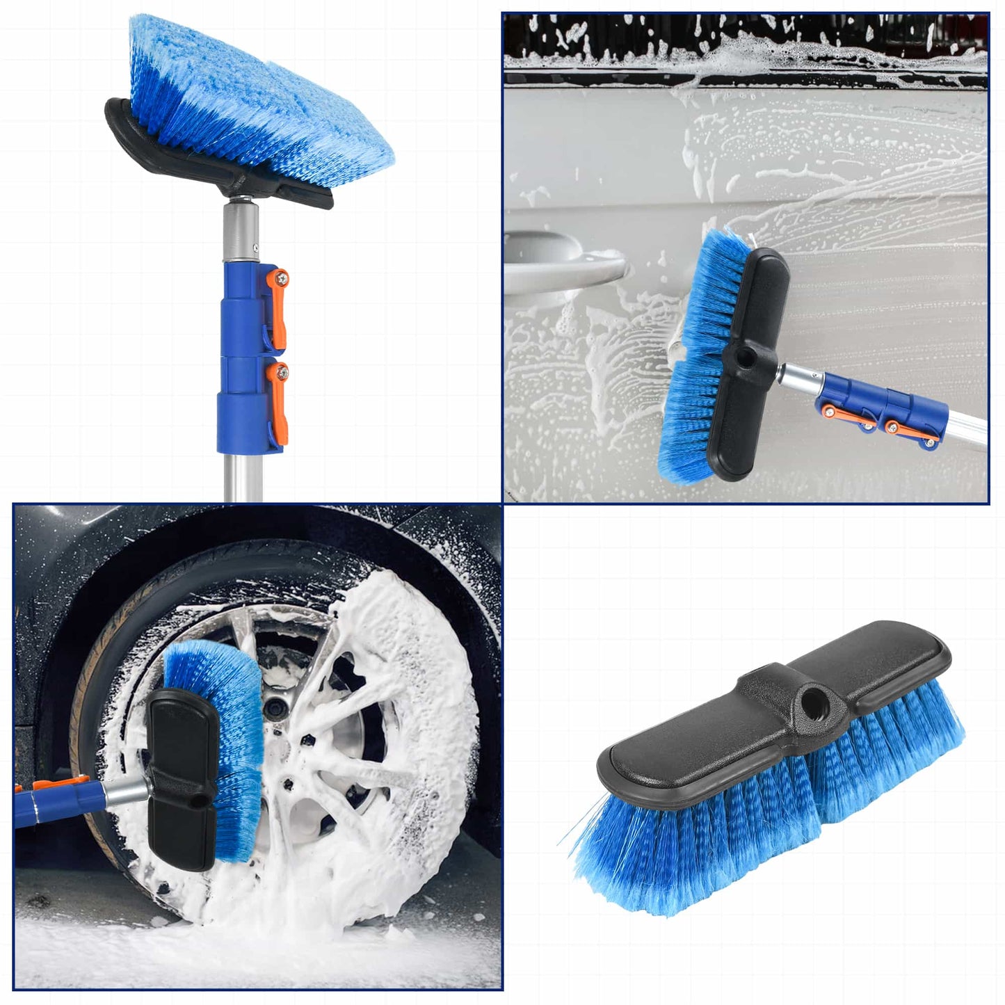 SHINMING Medium Soft Brush for Cleaning Extension Pole Attachment